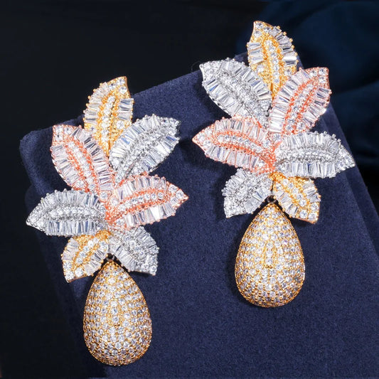 Micro Pave Cubic Zirconia Drop Earrings