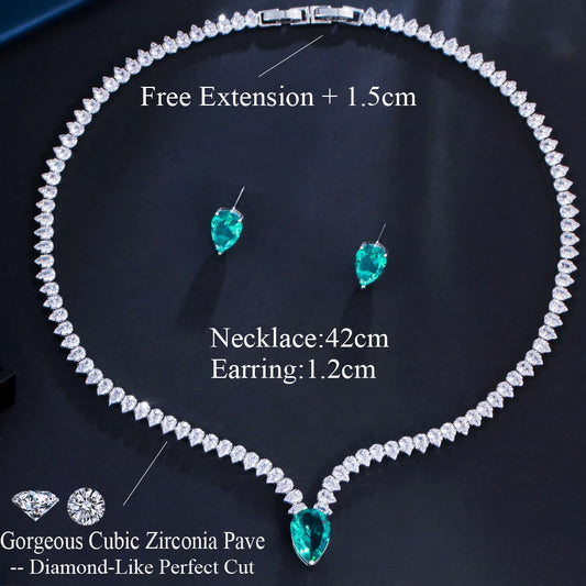 Waterdrop Cubic Zirconia Jewelry Set