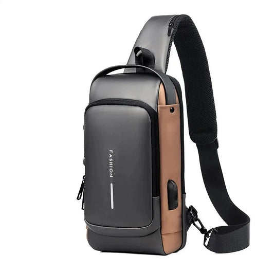 Men's Multifunction Anti-theft USB Shoulder Bag