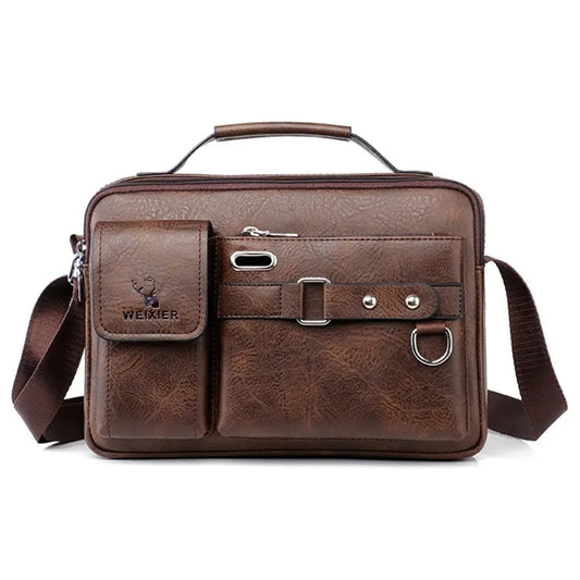 Men's Shoulder Portable PU Leather Crossbody Handbag