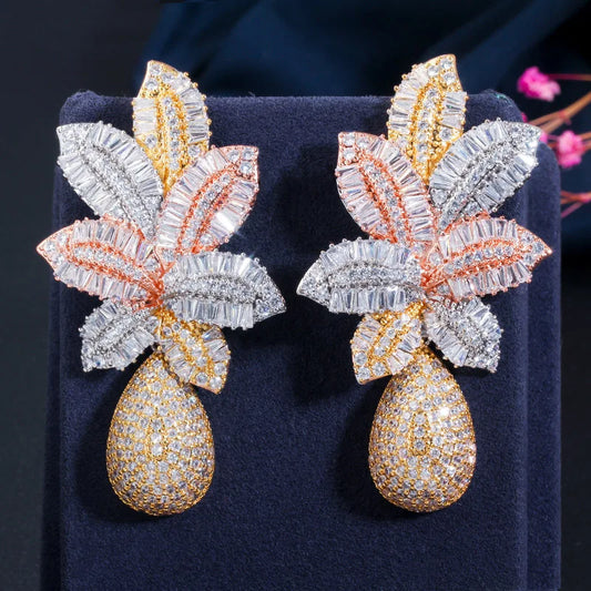 Micro Pave Cubic Zirconia Drop Earrings