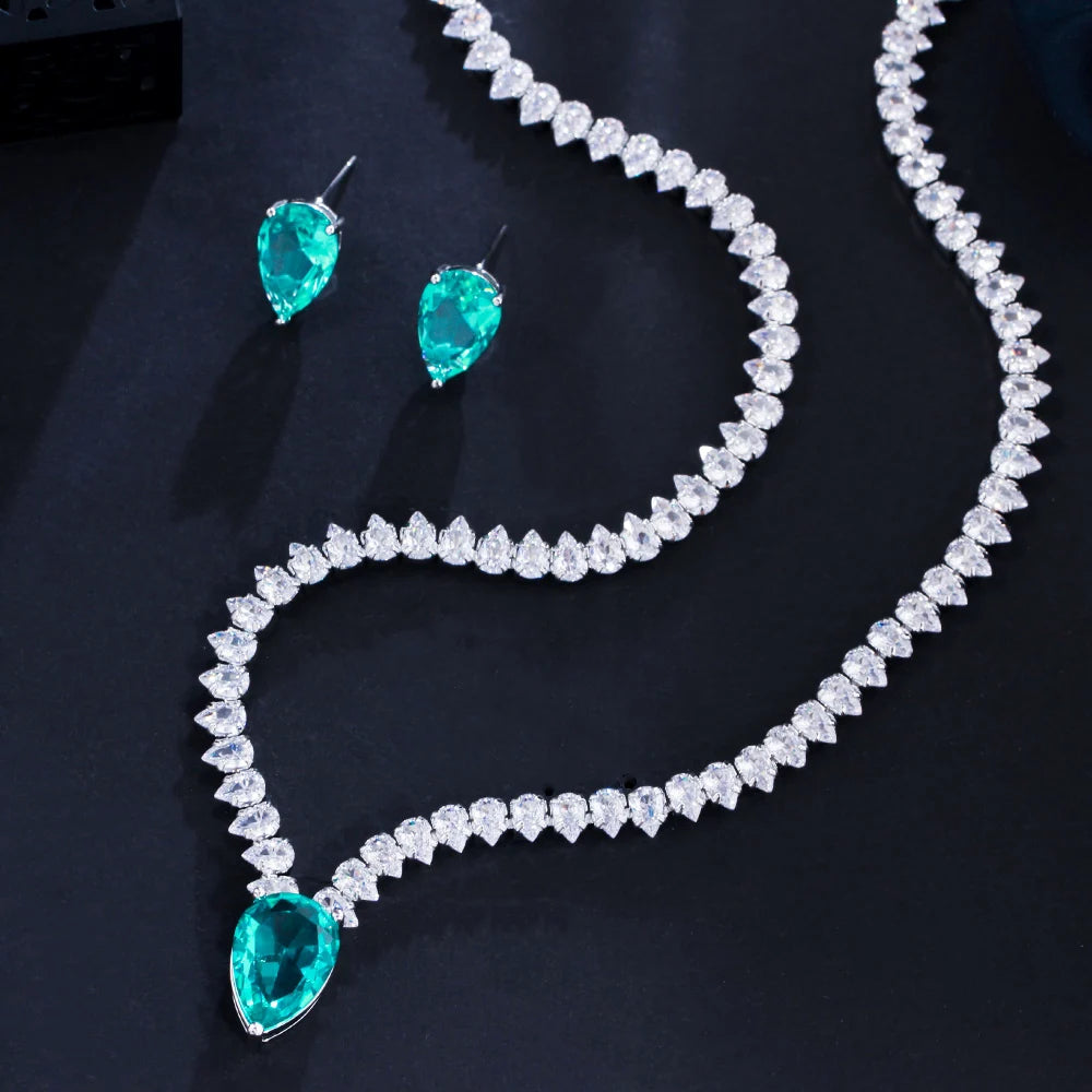 Waterdrop Cubic Zirconia Jewelry Set