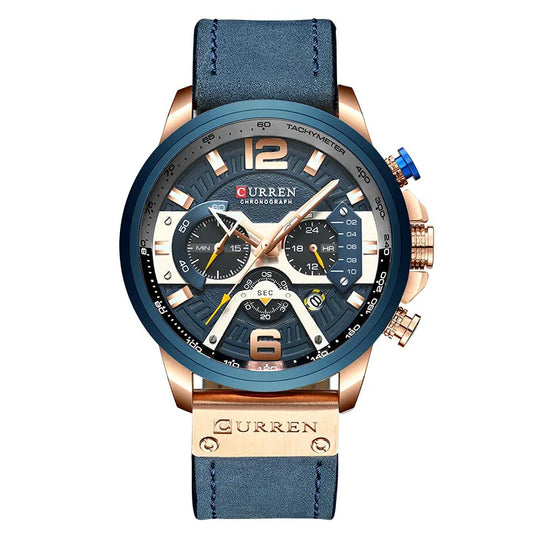 Men's Analog Leather Sports Army Military Watch 