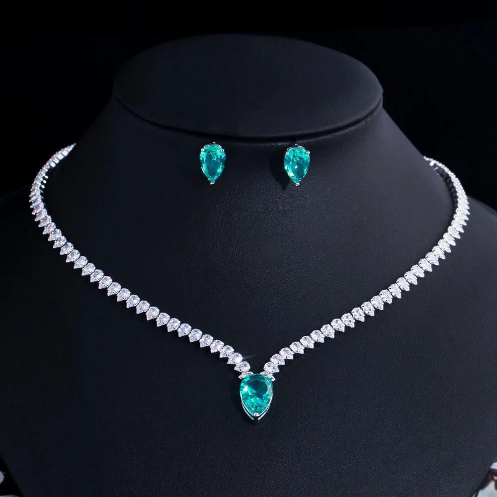 Waterdrop Cubic Zirconia Jewelry Set