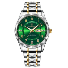 Men's Quartz Watch Waterproof Date Week Luminous Wristwatch Stainless Steel 