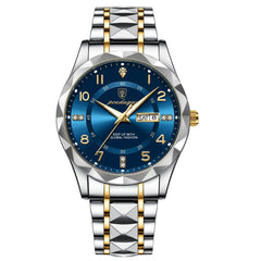 Men's Quartz Watch Waterproof Date Week Luminous Wristwatch Stainless Steel 
